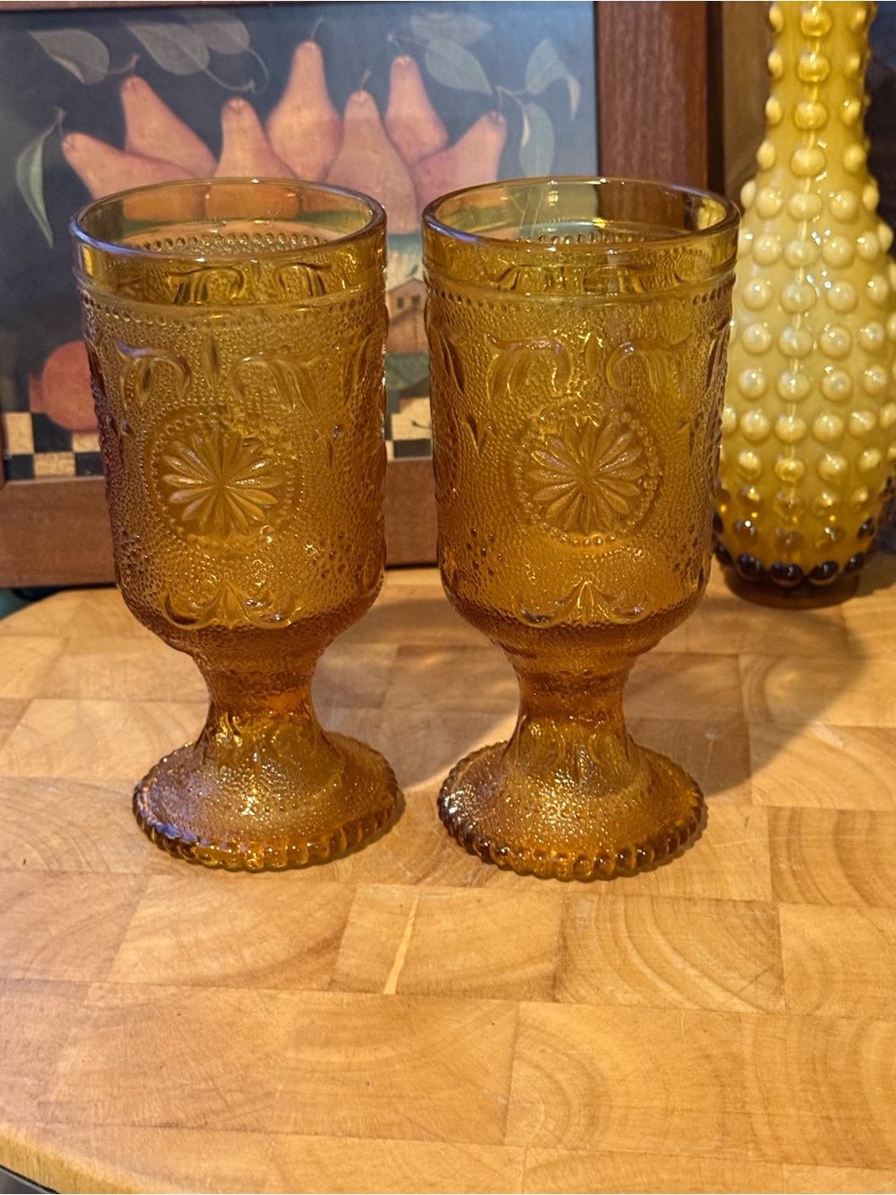 vintage Amber Glasses Brockway Tiara